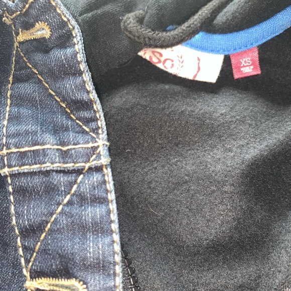 Womans jean jacket with cotton hoodie attached - Picture 6 of 8